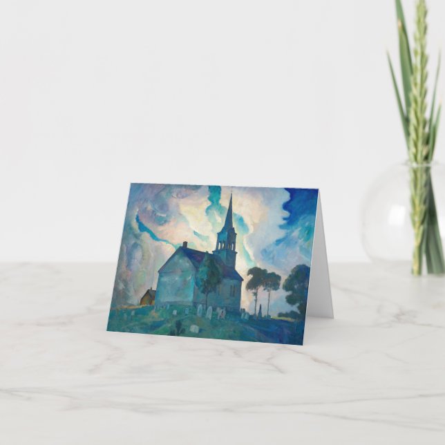 Ridge Church by Newell Convers Wyeth Dankeskarte (Vorderseite)