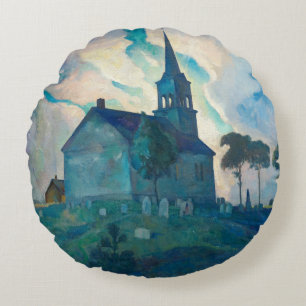 Ridge Church by Newell Convers Wyeth Rundes Kissen