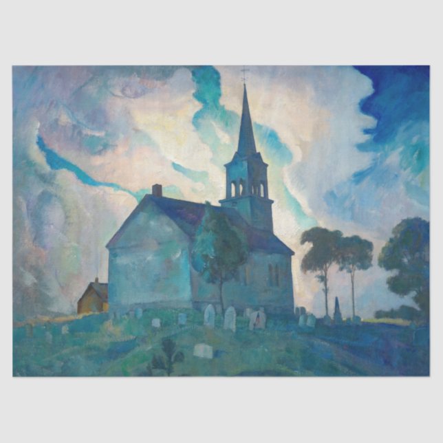 Ridge Church by Newell Convers Wyeth Seidenpapier (Vorderseite)