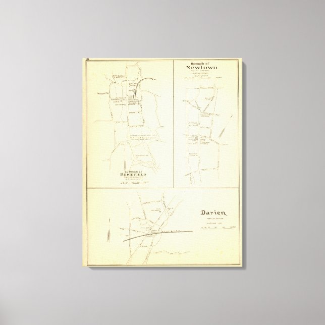 Ridgefield, Newton, Darien Leinwanddruck (Vorderseite)