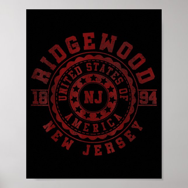 Ridgewood Nj _ New Jersey _ Vintage City Apparels  Poster (Vorne)