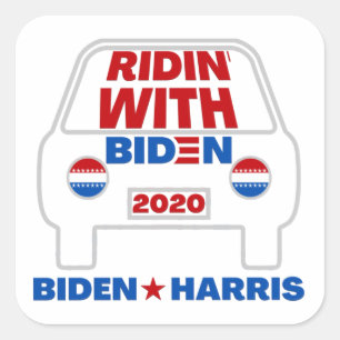 Ridin' mit Biden 2020 Stickern Quadratischer Aufkleber