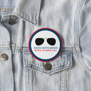 Ridin' mit Biden Aviator Glasses 2024 Button