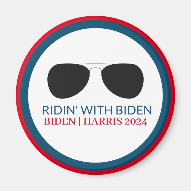 Ridin' mit Biden Aviator Glasses 2024 Magnet (Vorne)