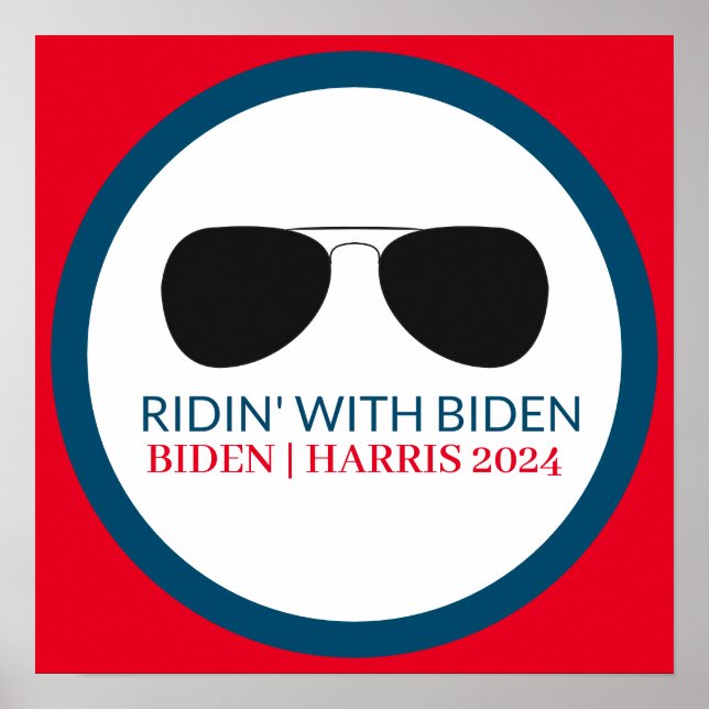 Ridin' mit Biden Aviator Glasses 2024 Poster (Vorne)