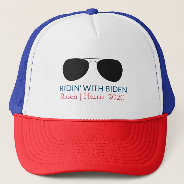 Ridin' mit Biden Aviator Glasses Truckerkappe (Vorderseite)