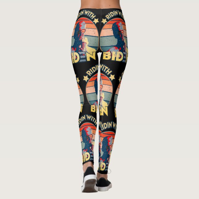 Ridin' with biden Eating Ice Cream Retro Sunset Leggings (Rückseite)