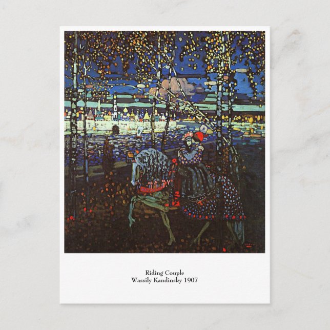 Riding Couple, Wassily Kandinsky 1907 Postkarte (Vorderseite)