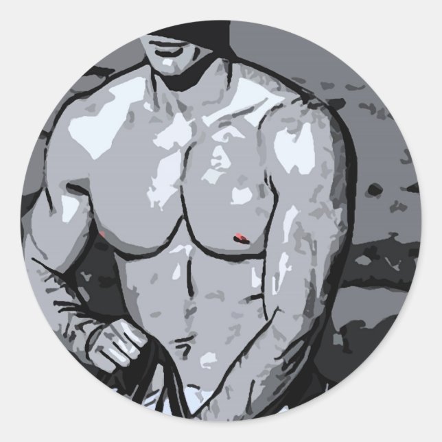 Riding Cowboy Runder Aufkleber (Vorderseite)