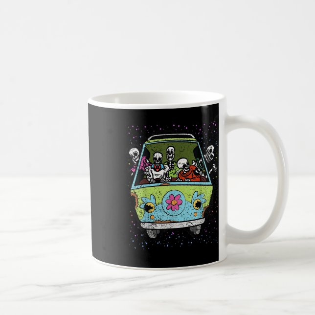 Riding Hippie Van Halloween Kostüm Retro Knochen Kaffeetasse (Rechts)