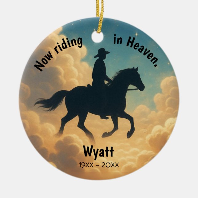Riding in Heaven Personalized Christmas Ornament (Vorne)