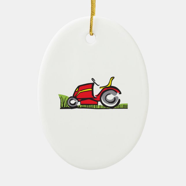 RIDING LAWNMOWER KERAMIKORNAMENT (Vorne)