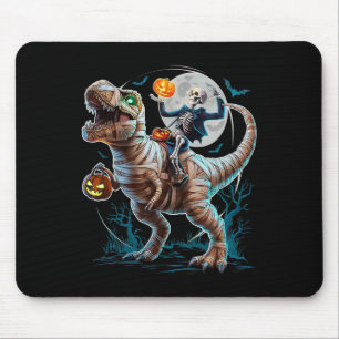 Riding Mummy Pumpkin T Rex Dinosaur Funny Hallowee Mousepad