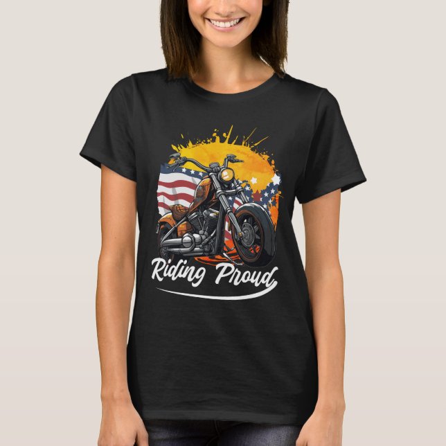 Riding Proud Biker Girl T-Shirt (Vorderseite)