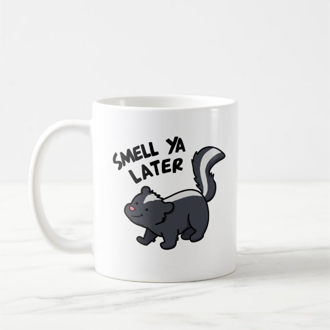 Riech Ya Spater Funny Skunk Pun Kaffeetasse (Links)