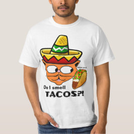 Rieche ich Tacos? Mexikanischer Cartoon Cat Funny T-Shirt