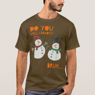 Riechen Sie Carrots T Funny Niedlich Snowman Chris T-Shirt