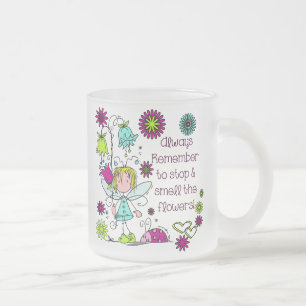 Riechen Sie die Blume Mattglastasse