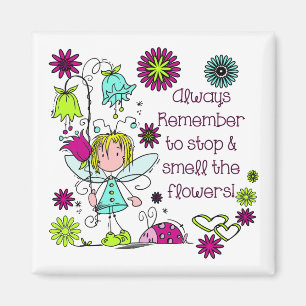 Riechen Sie die Blumen-Garten-Fee Magnet