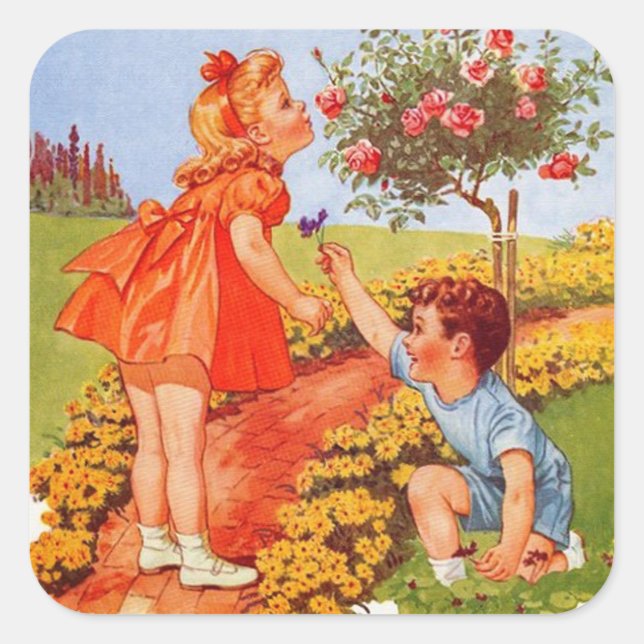 Riechen Sie die Rose Aufkleber (Vorderseite)