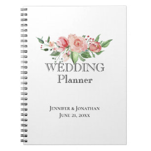 Riechen Sie die Rose, floraler Swag Hochzeitsplane Notizblock