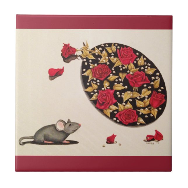 Riechen Sie die Rosen Fliese (Vorderseite)