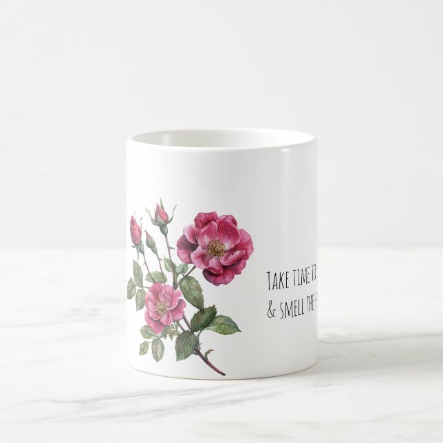 Riechen Sie die Rosen   Kaffeetasse (Mittel)