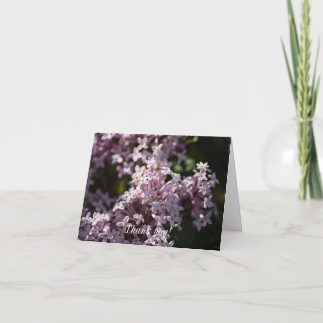 Riechen Sie Lilac Dankeskarte (Vorderseite)