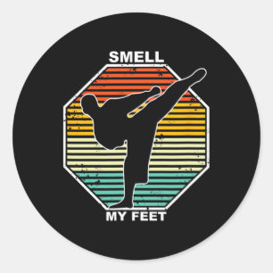 Riechen Sie mein Feet Karate Judo Teakwondo Kickbo Runder Aufkleber