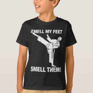 Riechen Sie meine Feet Funny Karate T Shirt Gesche