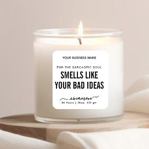 Riecht wie ein Funny Candle Label Quadratischer Aufkleber