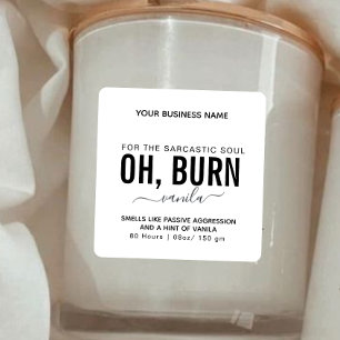 Riecht wie ein Funny Candle Label Quadratischer Aufkleber