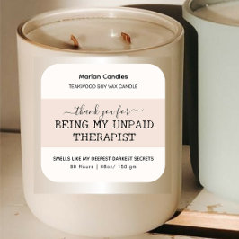 Riecht wie ein Funny Candle Label Quadratischer Aufkleber