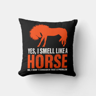 Riecht wie ein Pferd in Mandarine Kissen