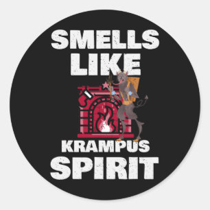 Riecht wie Krampus Spirit Weihnachts-Horror-Dämon Runder Aufkleber