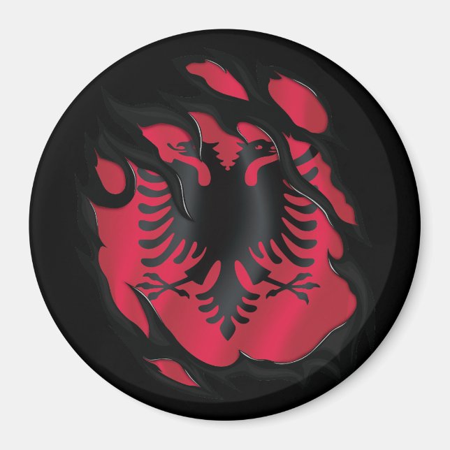Riegelflagge in Albanien Magnet (Vorne)