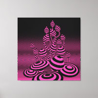 Riesen Leinwand Neon Fuchsia Magic Pilze 1m².