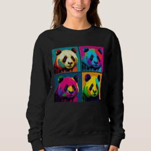 Riesen-Panda-Pop-Illustration Bunte Tier Männer Sweatshirt