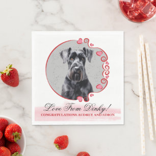 Riesen-Schnauzer-Hochzeitsserviette mit Hundebild Serviette