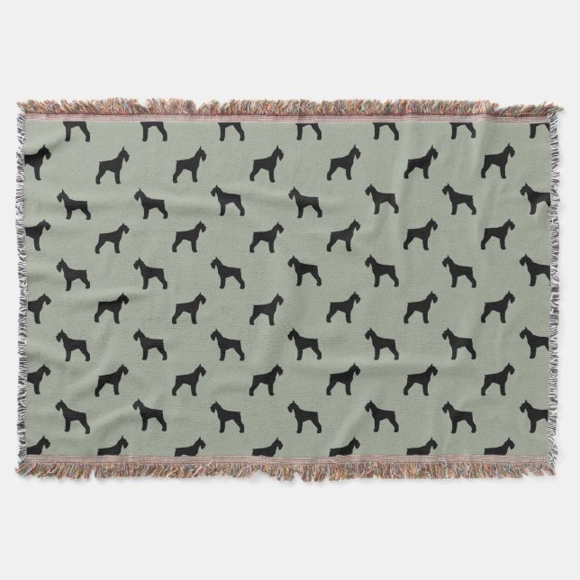 Riesen-Schnauzer-Hunderassen-Silhouetten-Muster Decke (Vorderseite)