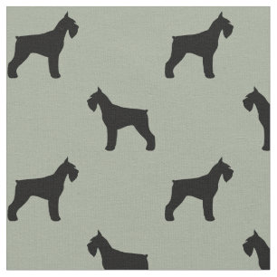 Riesen-Schnauzer-Hunderassen-Silhouetten-Muster Stoff