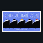 Riesenbanner Art Deco New York Hafen Poster<br><div class="desc">Unser Vektorremake eines WPA-Posters aus dem Jahr 1937. Warum ein Vektorremake über einer einfachen Reproduktion? Die Farben sind viel besser und heller und ohne Verfärbungen, ohne Kratzer, ohne Verschleiß, nu Staub oder Schmutz. Jede Größe möglich bis zu 5 Fuß (oder größer, wenn auf Zazzle verfügbar)! Farben können geändert werden, sogar...</div>