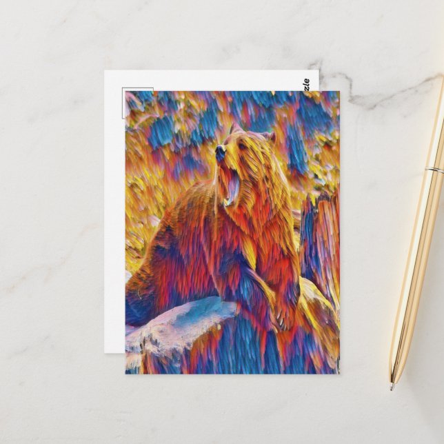 Riesenbär gräbt postkarte (Vorderseite/Rückseite Beispiel)