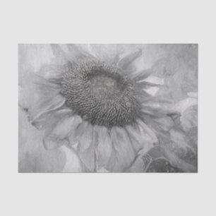 Riesenblumen Vintag Schwarz-Weiß-Kunst Seidenpapier