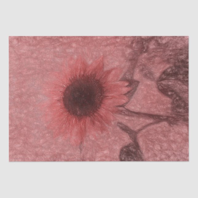 Riesenblumen Vintag Sepia Pink Chic Floral Seidenpapier (Vorderseite)