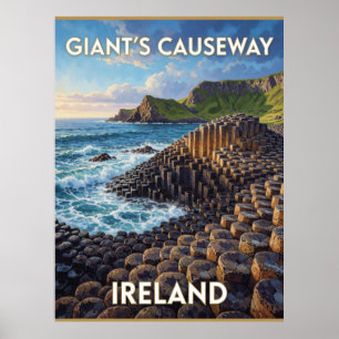 Riesendamm Irland Sechseckige Felslandschaft Poster