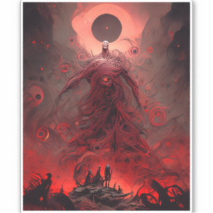 Riesendemon-Kreatur Dunkle Fantasie-Horror Aufkleber