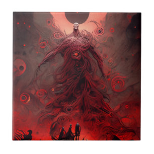 Riesendemon-Kreatur Dunkle Fantasie-Horror Fliese