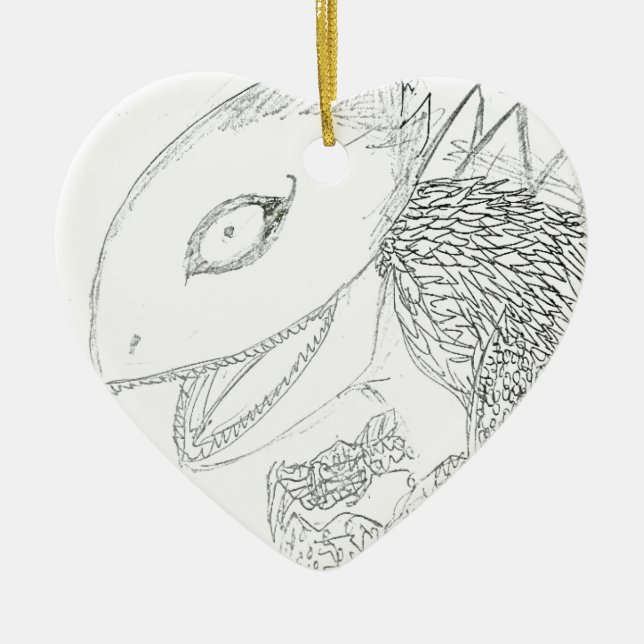Riesenechse-Cartoon Keramikornament (Vorne)