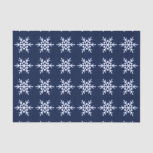 Rieseneis-Crystal-Schneeflocken auf Dunklem Indigo Seidenpapier